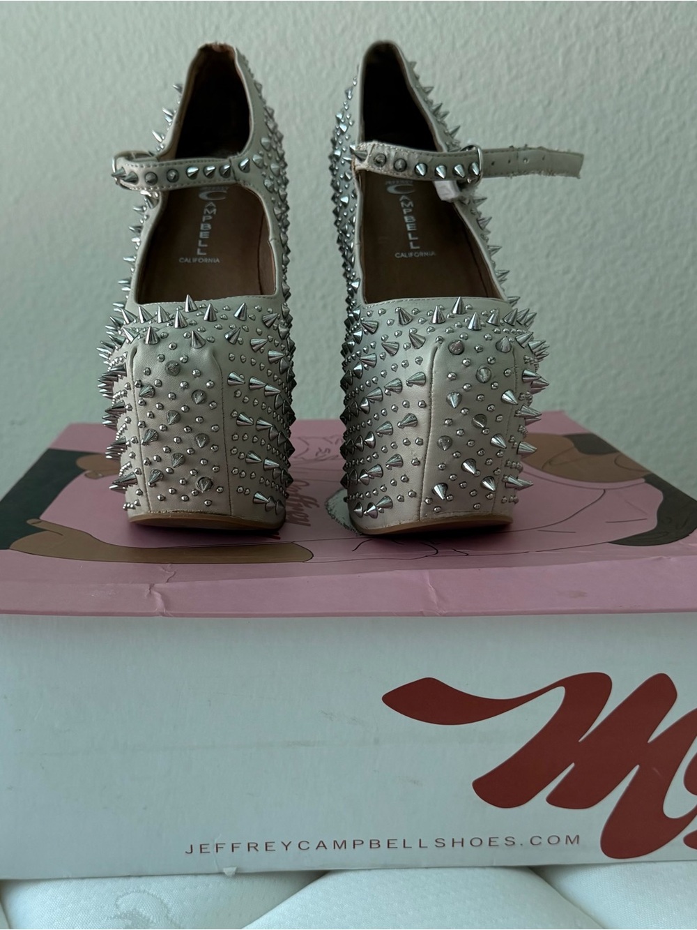 Jeffrey Campbell Silver Spike Mary Jane Platforms